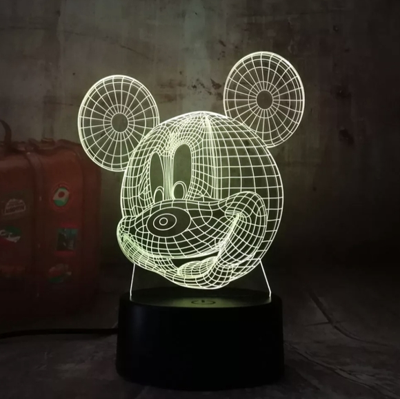 Mickey Mouse 3D LEF Touch Lamp, 7 Colors - Picture 3 of 12